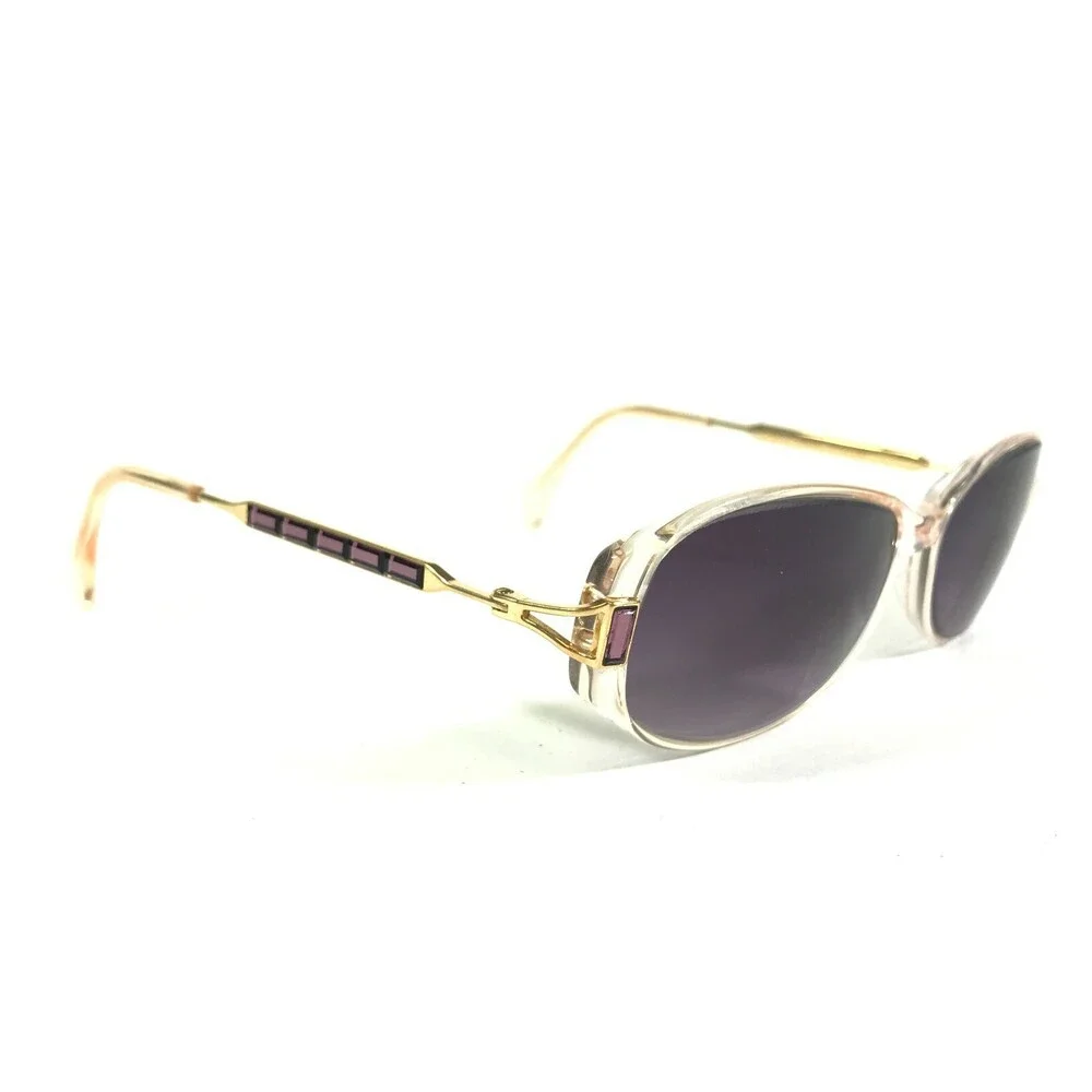 Daniel Swarovski Sunglasses S033 /20 Clear Pink Purple Crystals w Purple Lenses